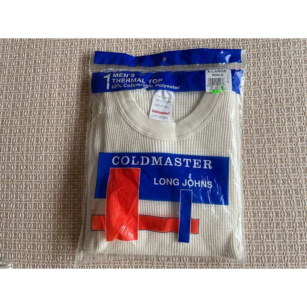 Vintage Coldmaster Size XL "New Old Stock" Thermal Long Johns TOP Men Underwear